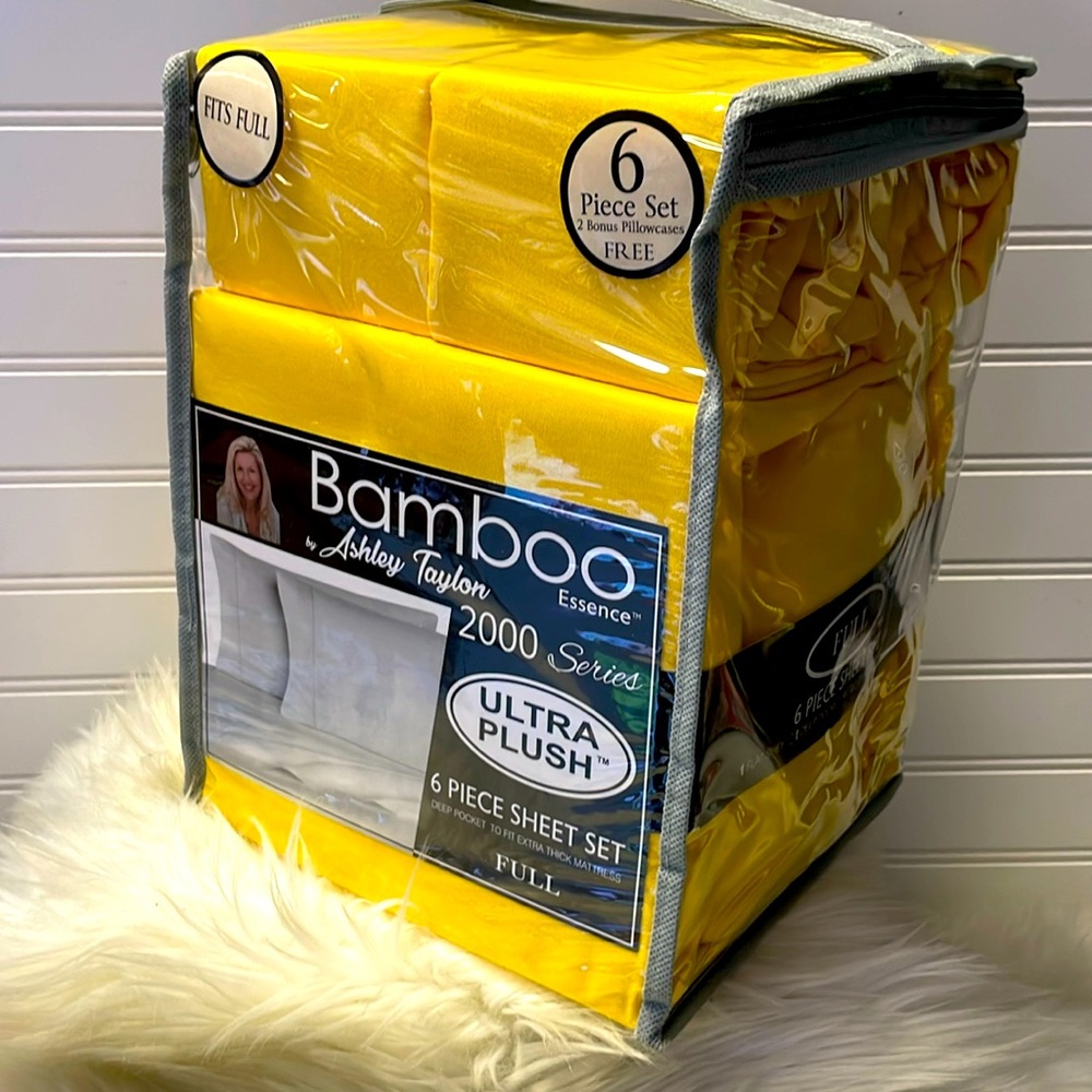 Bamboo Essence Full Size  Yellow-  6 Piece Sheet Set